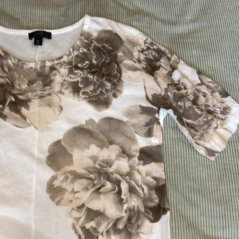 J.Crew Short Sleeve White Floral T Shirt